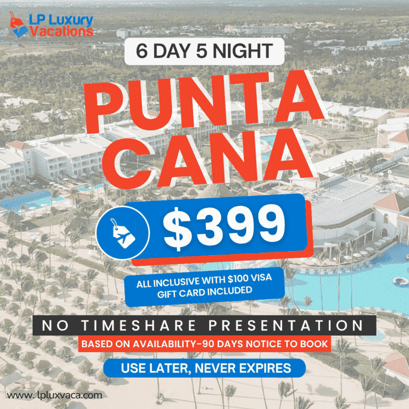 6 Day 5 Night Punta Cana $399 package 01 - Travel Package