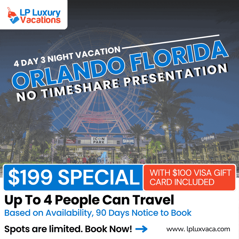4 day 3 night Orlando Florida $199 special package 03 - Travel Package